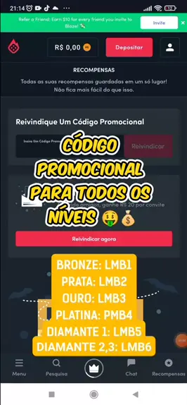 Qual é o código promocional da Blaze Apostas?